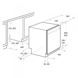 Lave Vaisselle FOCUS Semi Encastrable 12 Couverts - Noir (F.500B)