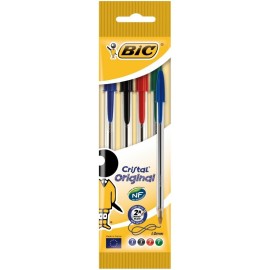 4 Stylos à Bille BIC Cristal Medium 1mm - (3086121601033)( (8308621)