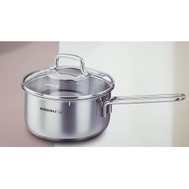 Casserole KORKMAZ Perla avec Couvercle - 16x8 cm 1,6 Litres - Inox (A1648)