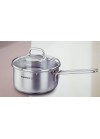 Casserole KORKMAZ Perla avec Couvercle - 16x8 cm 1,6 L - Inox (A1648)