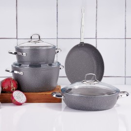 Set 7 Pièces KORKMAZ Nea Granit - Gris (A2892)