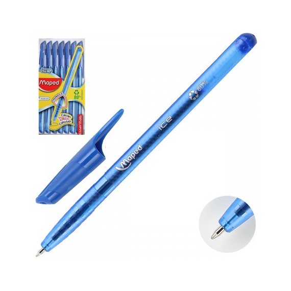 Stylo à Bille MAPED - Cap Green Ice - Bleu (224430)