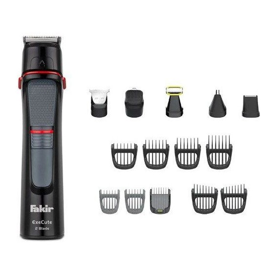 Coffret de Tondeuse FAKIR 15en1 Rechargeable avec Accessoires - Noir/Rouge (EXECUTE)