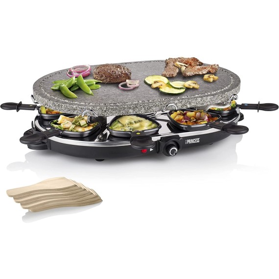 Appareils à Raclette PRINCESS 8 Poêlons 2en1 - 1200 Watts - Noir (162720)