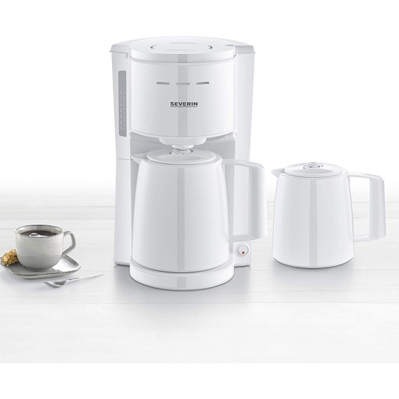 Cafetière Isotherme SEVERIN - 1000 Watts 1 Litre - Blanc (KA9256)