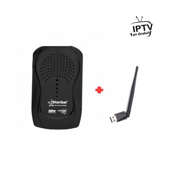 Récepteur STARSAT T50 + Clé Wifi + Abonnement IPTV 12 Mois (SR-T50)