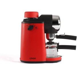 Machine à Café Expresso LIVOO 800 Watt - 4 Tasses - Rouge (DOD159)