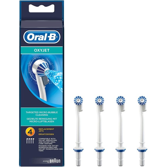 Pack de  4 Canules Oxyjet BRAUN Oral-B Multicolore (ED17-4)