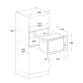 Micro Onde Grill Encastrable FOCUS 1400W 20L - Inox (F.23X)