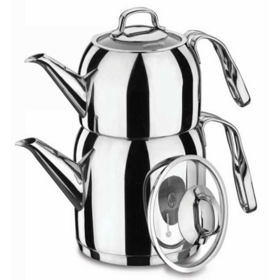 Ensemble de Théière KORKMAZ Steama - 1,6 Litres - Inox (A191)