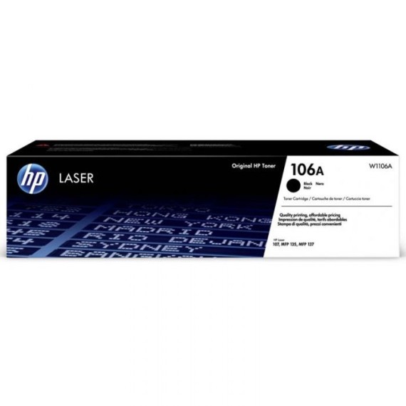 Cartouche de Toner Laser Authentique HP 106A - Noir (W1106A)