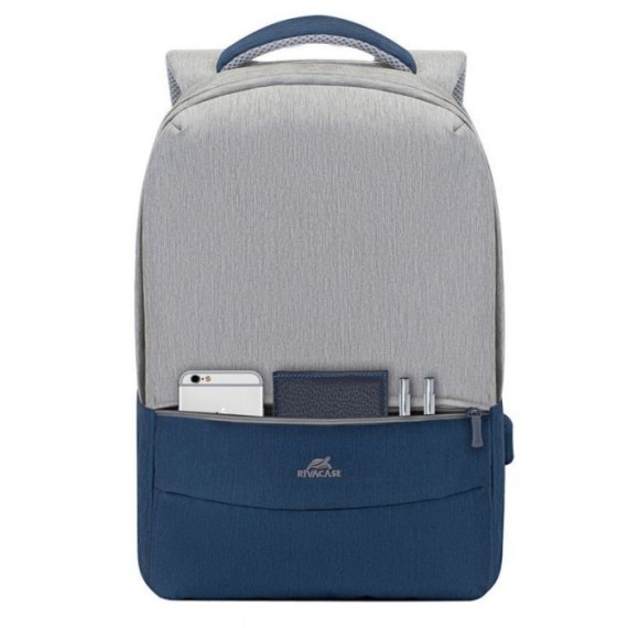 Sac à dos RIVACASE Pour PC Portable 15.6" - Gris & Bleu (R-7562-GRIS-BLEU)