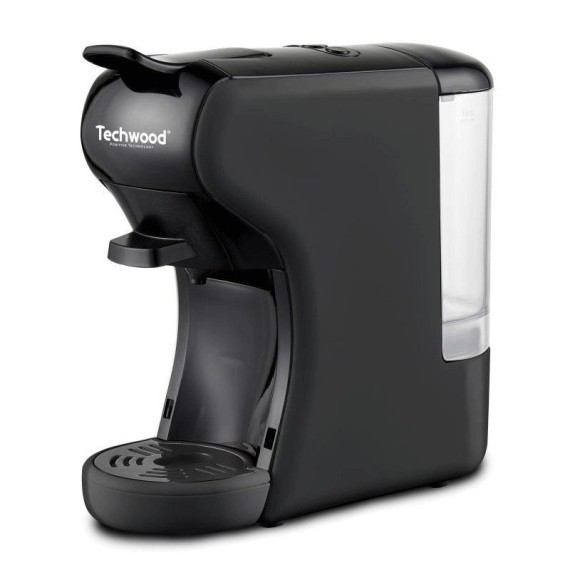 Machine à Café Expresso 2en1 TECHWOOD 1450 Watt 0,6L - Noir (TCA-196N)