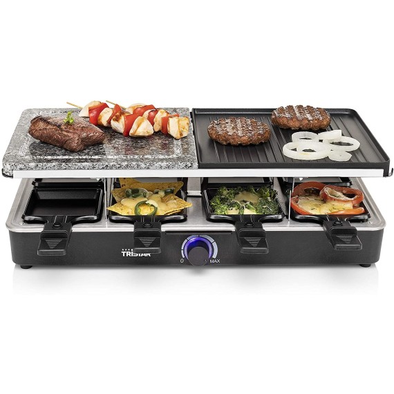 Appareil à Raclette et Pierre à Cuire1400 Watt - 8 Personnes - Noir (RA-2723)