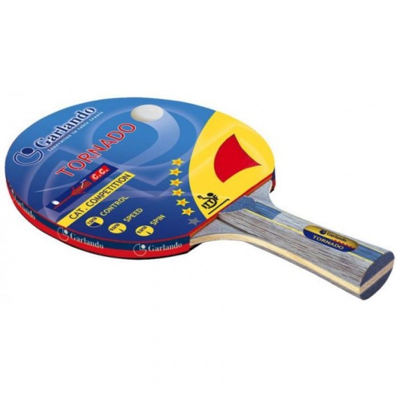 Raquettes de ping pong GARLANDO Tornado 6 étoiles ITTF - Bleu&Jaune (2C4-1117)