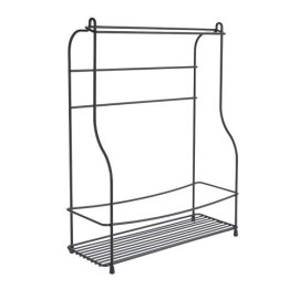 Rack de Stockage Avec Porte-Rouleau METALTEX LAVA 3x12x42cm - Noir (36.08.55)