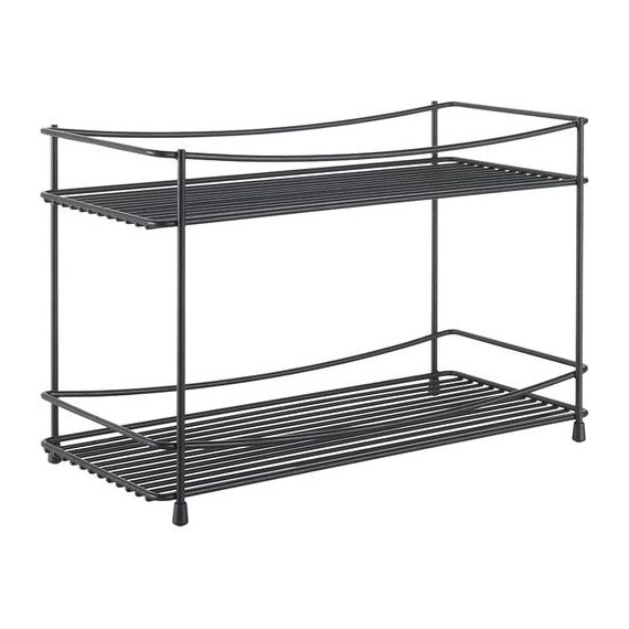 Rack de Stockage METALTEX à 2 Niveaux LAVA - 33x16x21 cm - Noir (36.08.62)