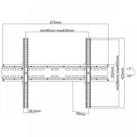 Support Mural SBOX PLB-2546T Fixe Pour TV 37"-70" - Noir