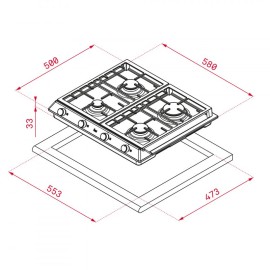 Table de Cuisson TEKA EX 60.1 4G 4 60 cm Feux - Inox