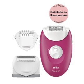 Épilateur BRAUN Silk - 3 Blanc/Rose (SE3-410)