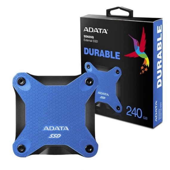 Disque Dur Externe ADATA SD600Q 240Go SSD USB 3.2 - Bleu