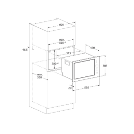 Micro-ondes Grill Encastrable FOCUS 25 L - Noir