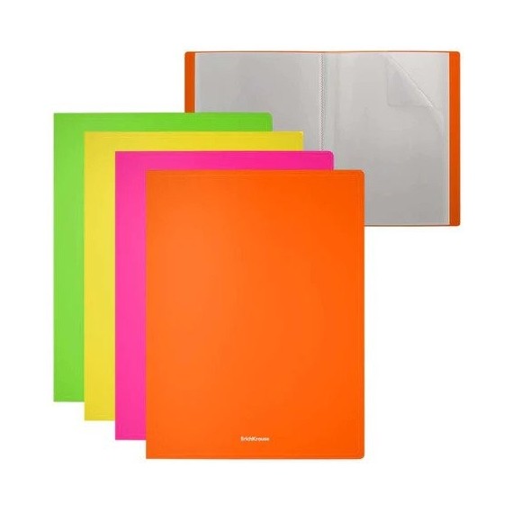 Présentoir Carnet A4 20 Pochettes 40 Vues Couleurs Fluo