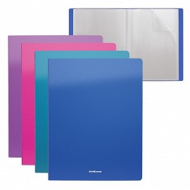 Protège-Documents ErichKrause® Diagonal Vivid - 20 pochettes - A4 - Couleurs assorties