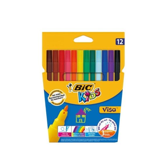 Feutres Coloriage Bic Kids VISA 12 (3270220002758)