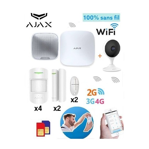 Kit Système d'alarme AJAX Sans-fil + Caméra surveillance (Ajax-Kit2)