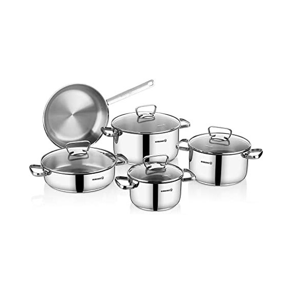 Serie de  Casserole  KORKMAZ LARA 9 Pieces  Inox ( A1975)