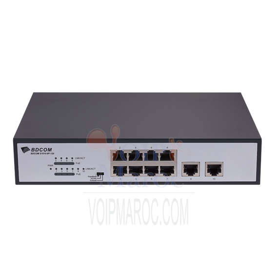 Switch 8 ports 4 port PoE+ 100M et 2 ports liaison montante 100 Mbps (S1010-8P)