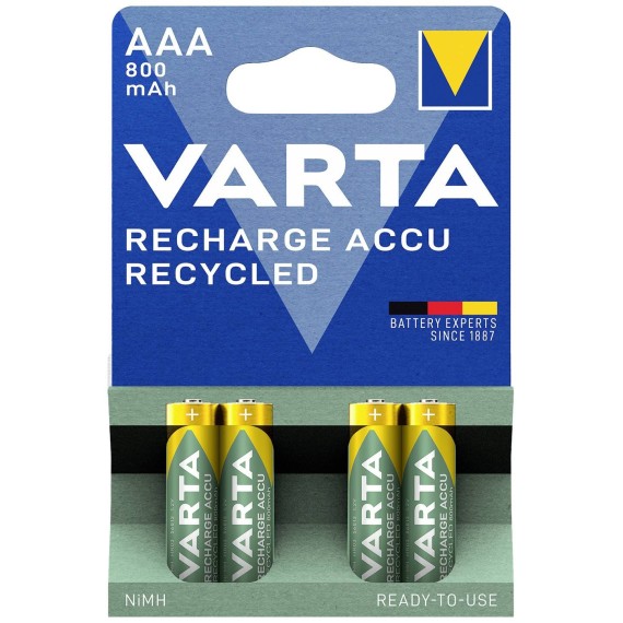 VARTA Pack 4 piles rechrageables - AAA - 800 mAh - 1.2v - Its (4008496931545)