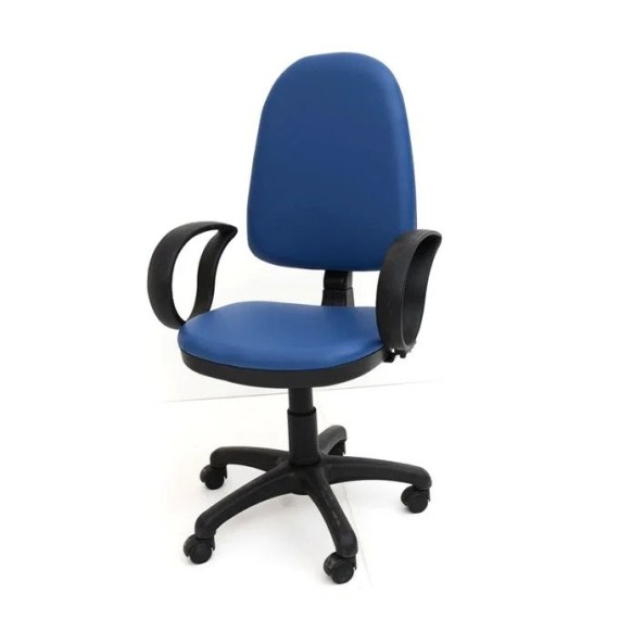 chaise de bureau Brio Haut dossier avec accoudoirs bleu