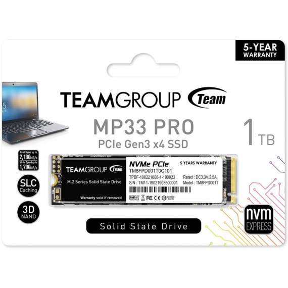 Disque Dur Interne SSD M.2 TEAMGROUP MP33 PRO / 1 TO Technopro