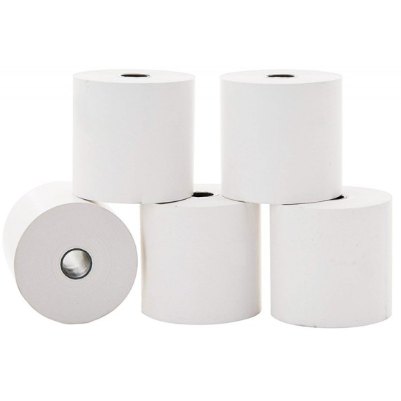 Lot de 5 bobines papier thermique 55 g - Idéal pour les reçus et les transactions