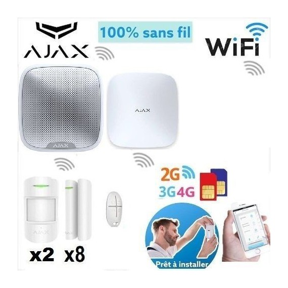 Kit Système d'alarme AJAX Sans-fil + Caméra surveillance (Ajax-Kit1)