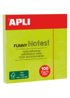 Bloc notes APLI 75x75 vert brillant 100 feuilles