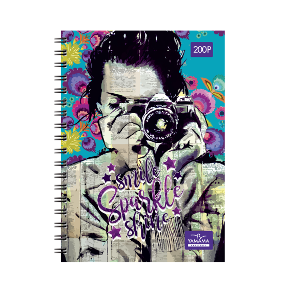 Cahier wiro YAMAMA 200P GF Couverture Plastifiée FANTAISIE 70G