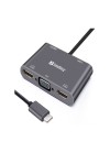 Station d'accueil SANDBERG Dock USB-C 2XHDMI+1XVGA+USB+PD - Gris