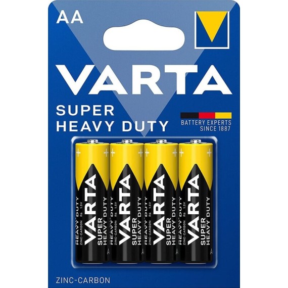 4x Zinc Carbon Varta Superlife R6 AA (Blister)