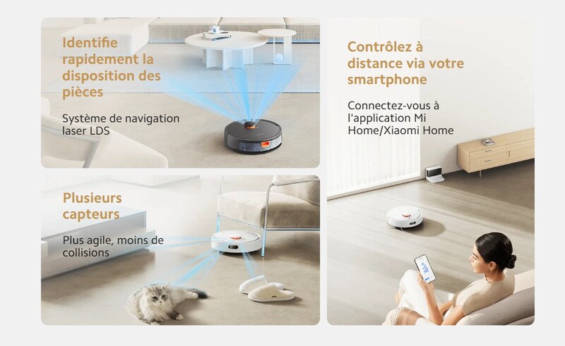Xiaomi S20 blanc robot aspirateur automatique