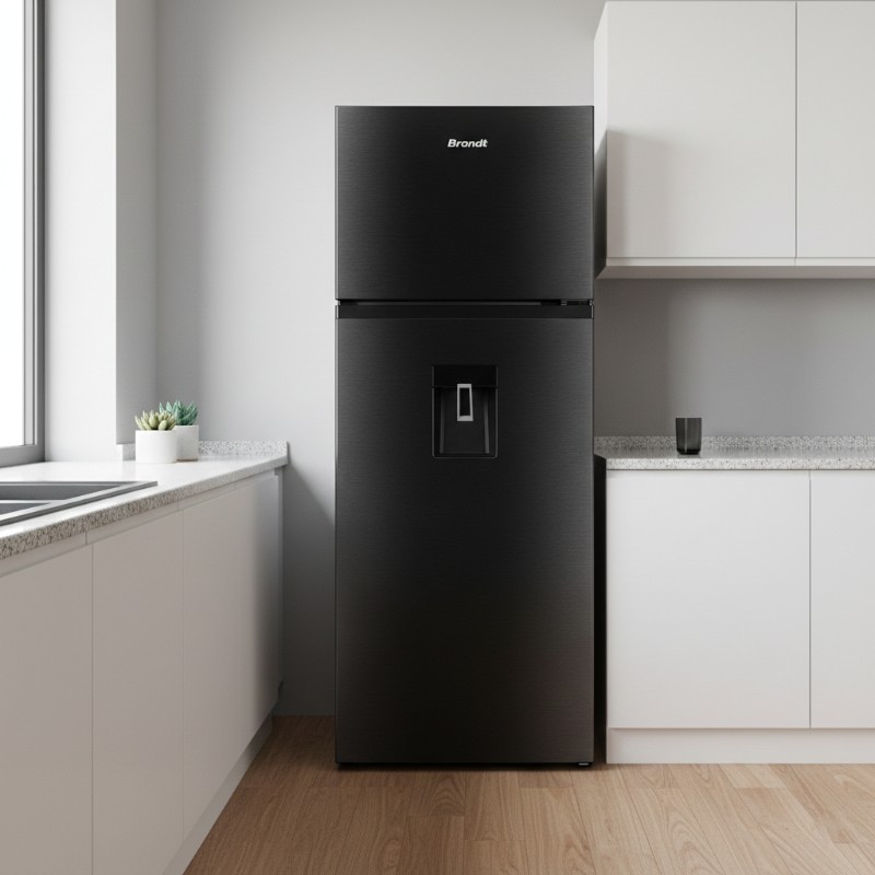 Réfrigérateur BRANDT deux portes noir moderne 500 litres