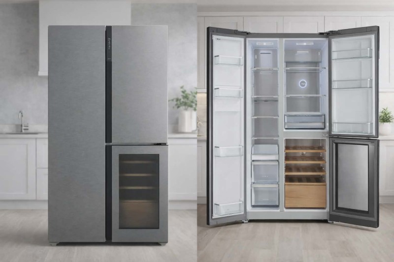 Réfrigérateur Hyundai Side By Side 548 litres verre gris