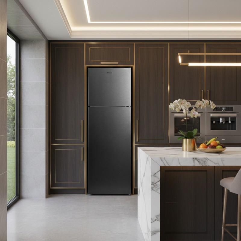 Réfrigérateur 2 Portes Focus gris vue frontale cuisine