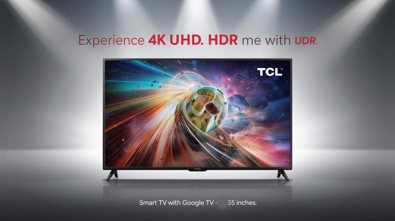 TV TCL 55 pouces prix Tunisie - V6C 4K UHD vue avant Smart TV Google