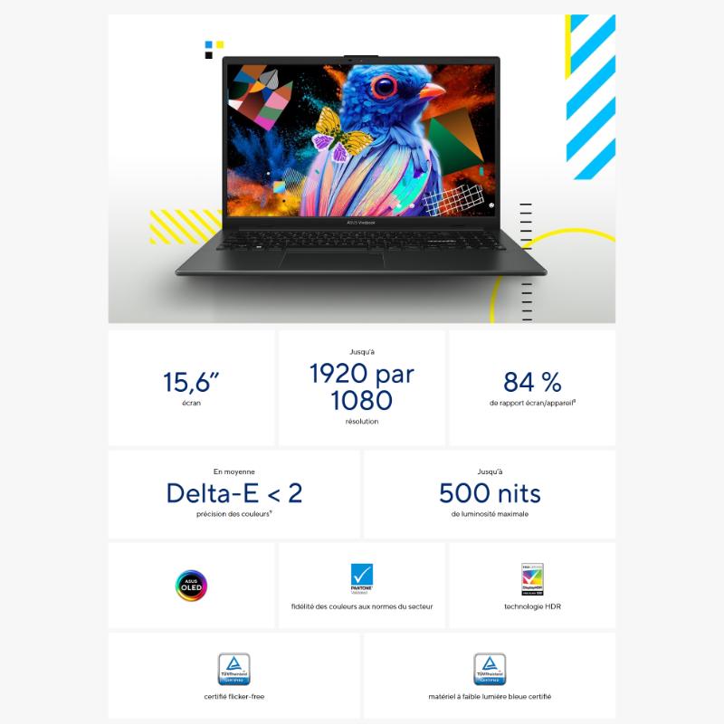 Laptop ASUS Vivobook 15 Ryzen 5 512Go SSD performance rapide