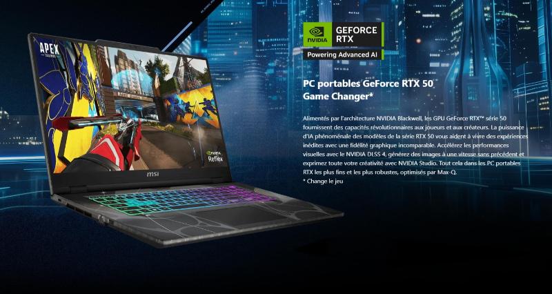 MSI portable 8Go RAM 512Go SSD design noir élégant