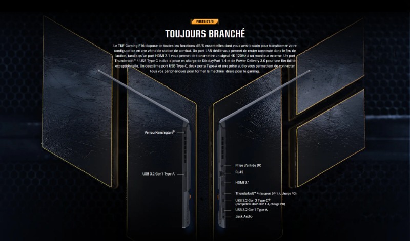 ASUS TUF Gaming F16 refroidissement avancé gaming