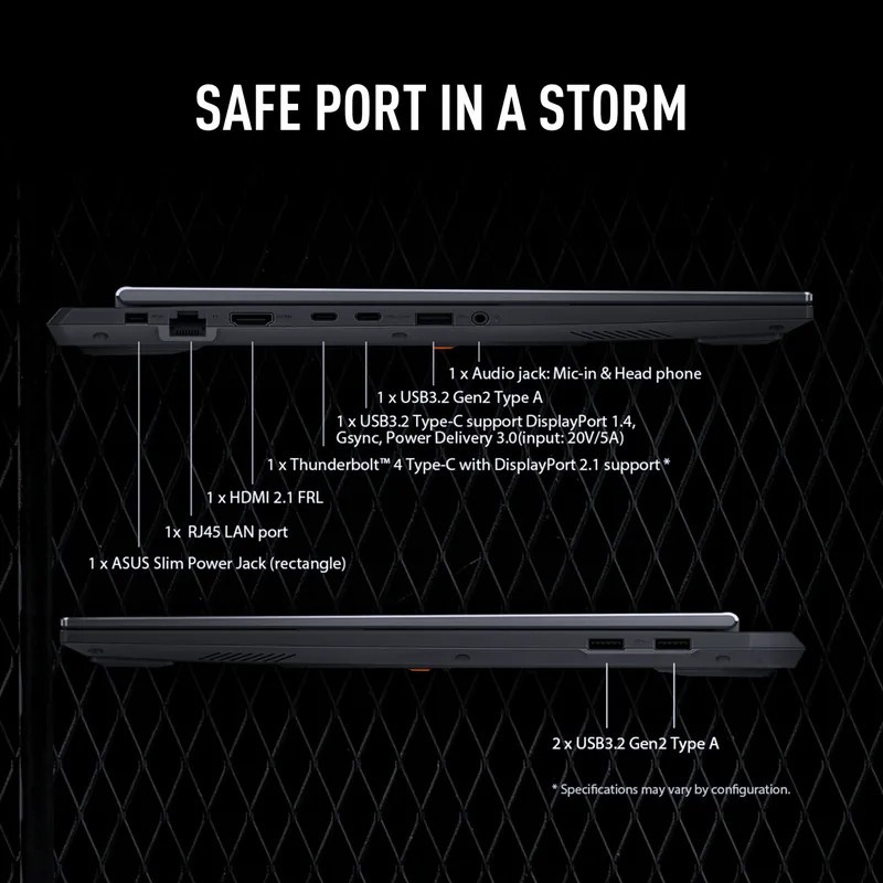 Clavier rétroéclairé RGB Pc Portable Asus Tuf Gaming F16